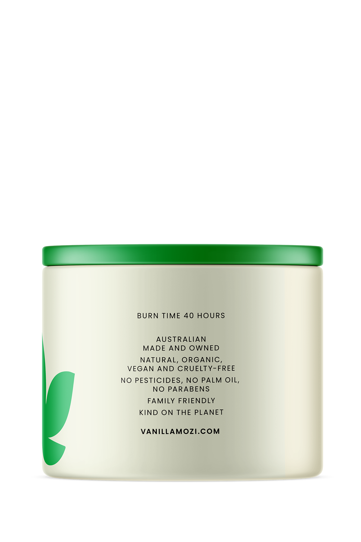 Vanilla Mozi Vanilla Mozi Natural Outdoor Soy Wax Candle label